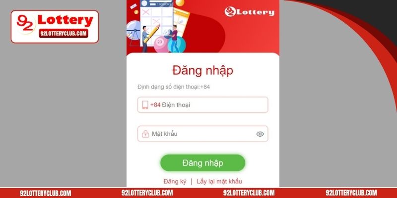 Hướng dẫn quy trình đăng nhập 92lottery chỉ 3 bước